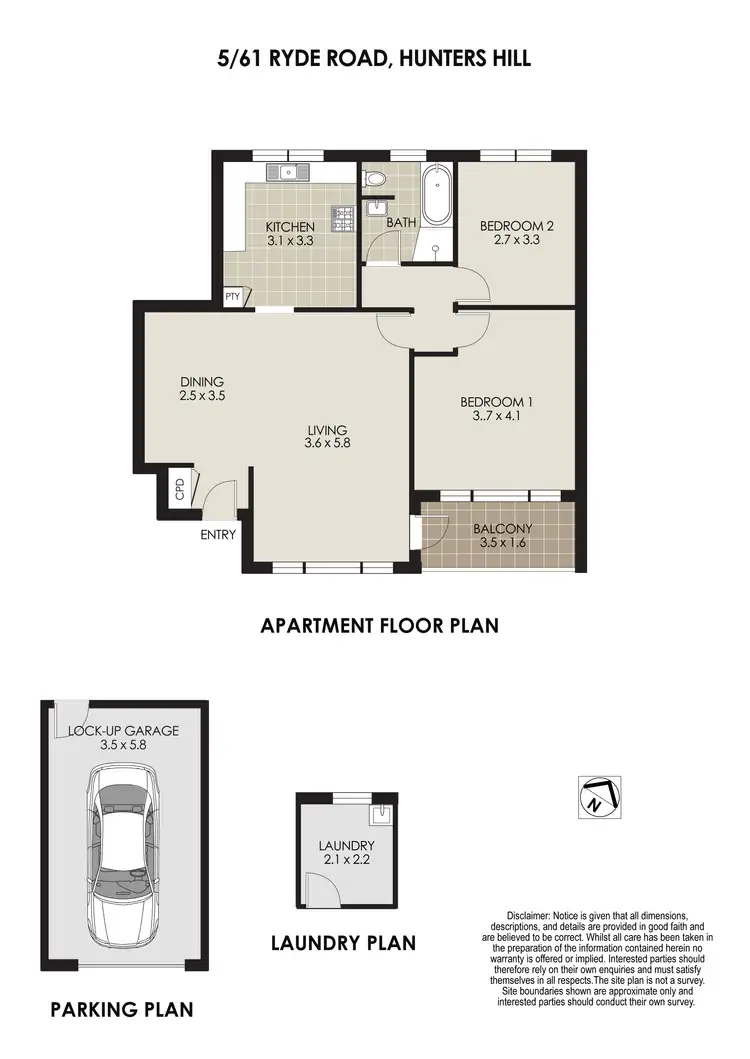 Floorplan of Homely apartment listing, 5/61 Ryde Road, Hunters Hill NSW 2110