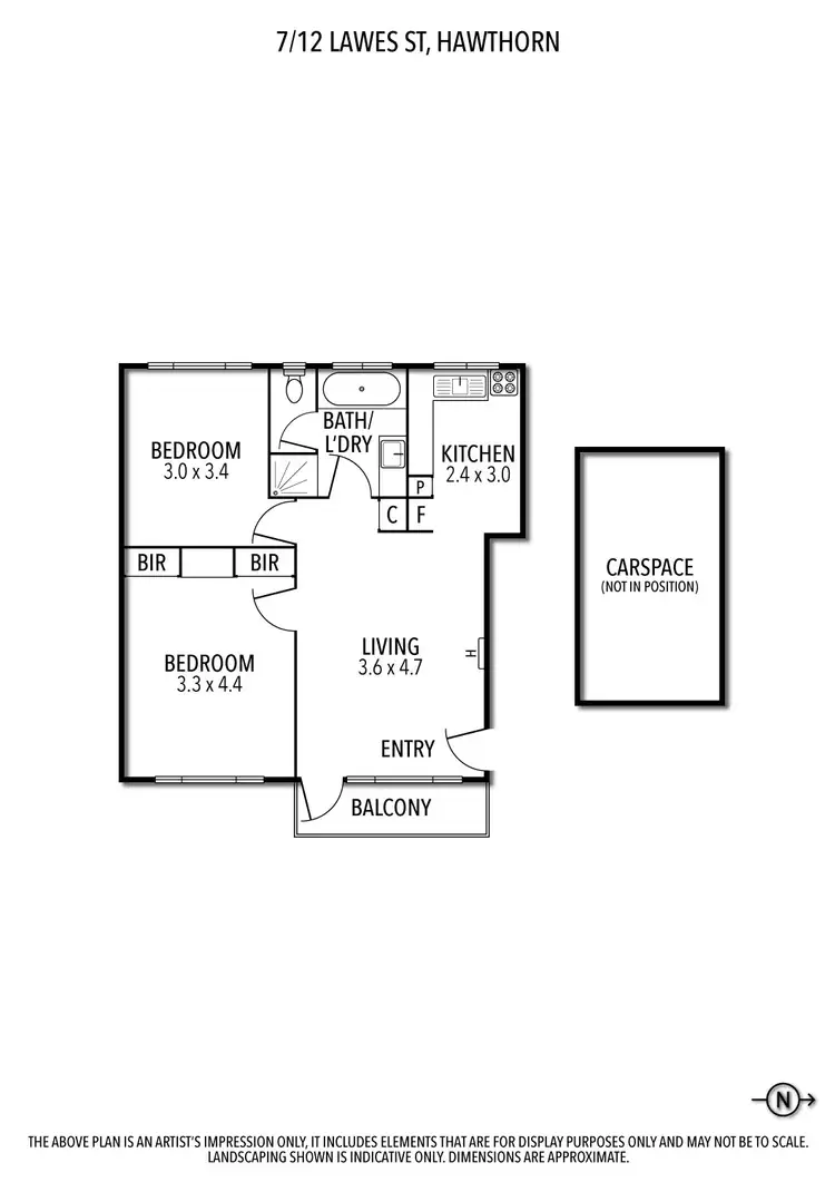 Floorplan of Homely apartment listing, 7/12 Lawes Street, Hawthorn VIC 3122