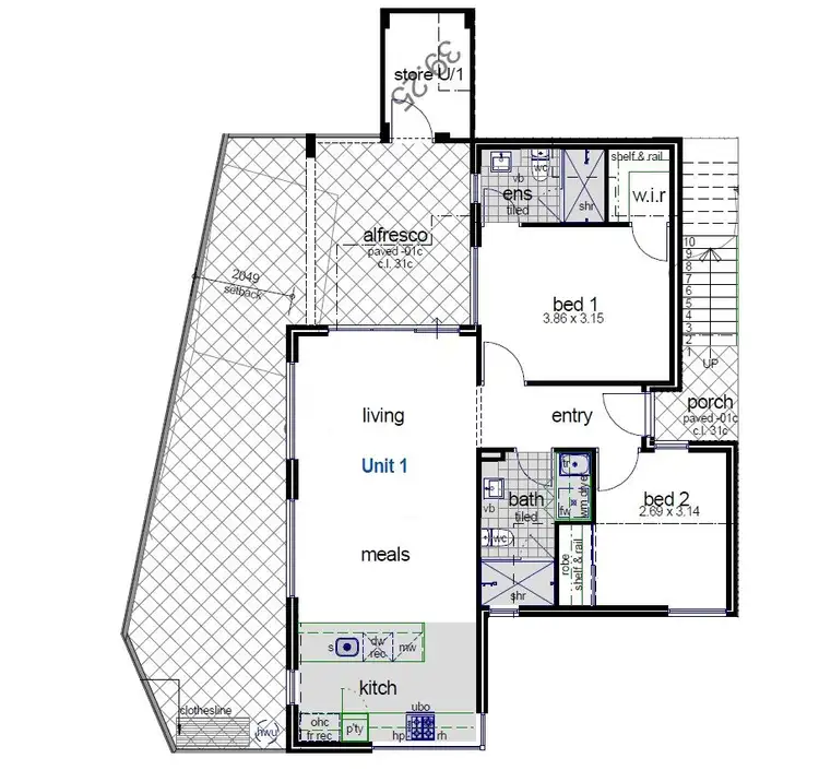 Floorplan of Homely apartment listing, 1/13 Belcastro Way, Madeley WA 6065