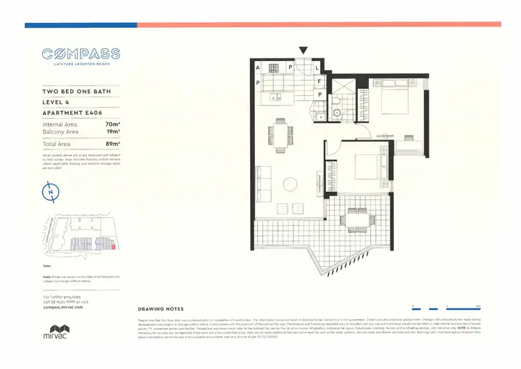 Floorplan of Homely apartment listing, 406/7 Cattalini Lane, North Fremantle WA 6159