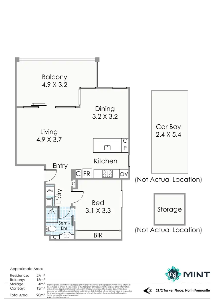 Floorplan of Homely apartment listing, 21/2 Tasker Place, North Fremantle WA 6159