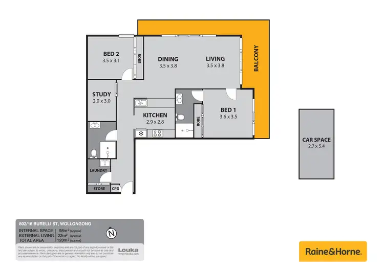 Floorplan of Homely apartment listing, D802/16 Burelli Street, Wollongong NSW 2500