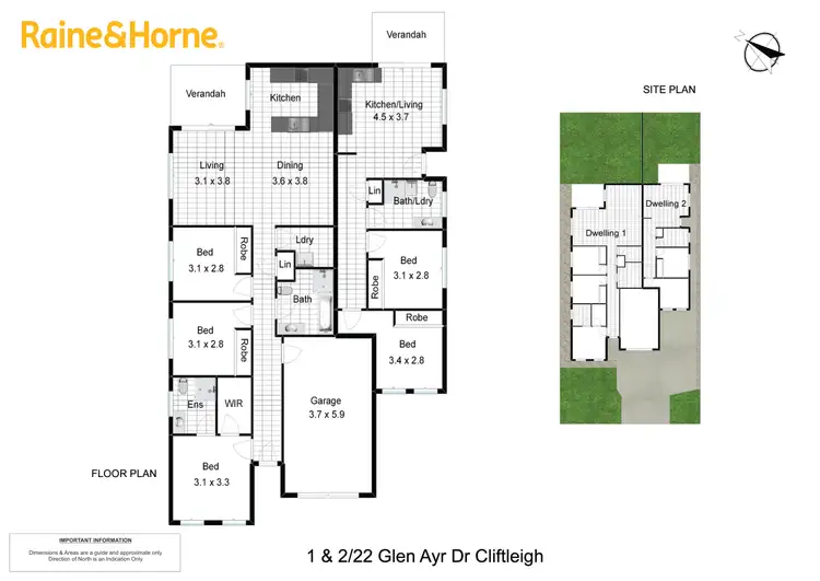 Floorplan of Homely block of units listing, 1 & 2/22 Glen Ayr Avenue, Cliftleigh NSW 2321