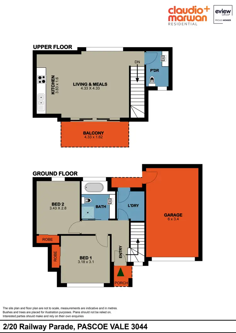 Floorplan of Homely unit listing, 2/20 Railway Parade, Pascoe Vale VIC 3044