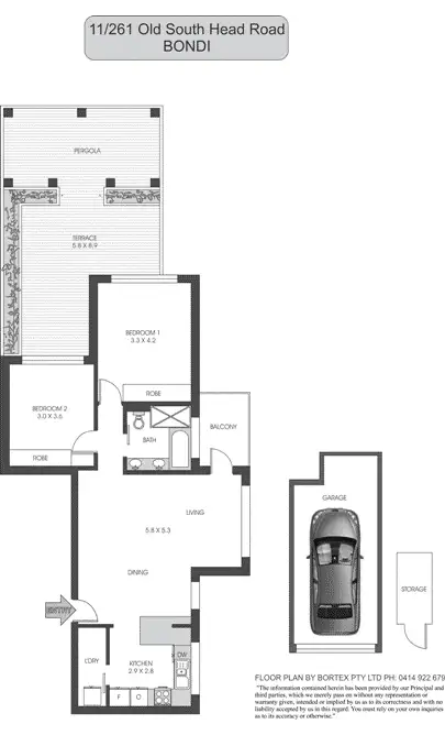 Floorplan of Homely apartment listing, 11/261 Old South Head Road, Bondi NSW 2026