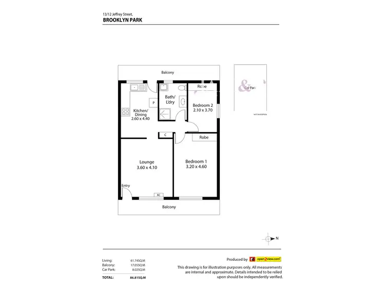 Floorplan of Homely unit listing, 13/12 Jeffrey Street, Brooklyn Park SA 5032