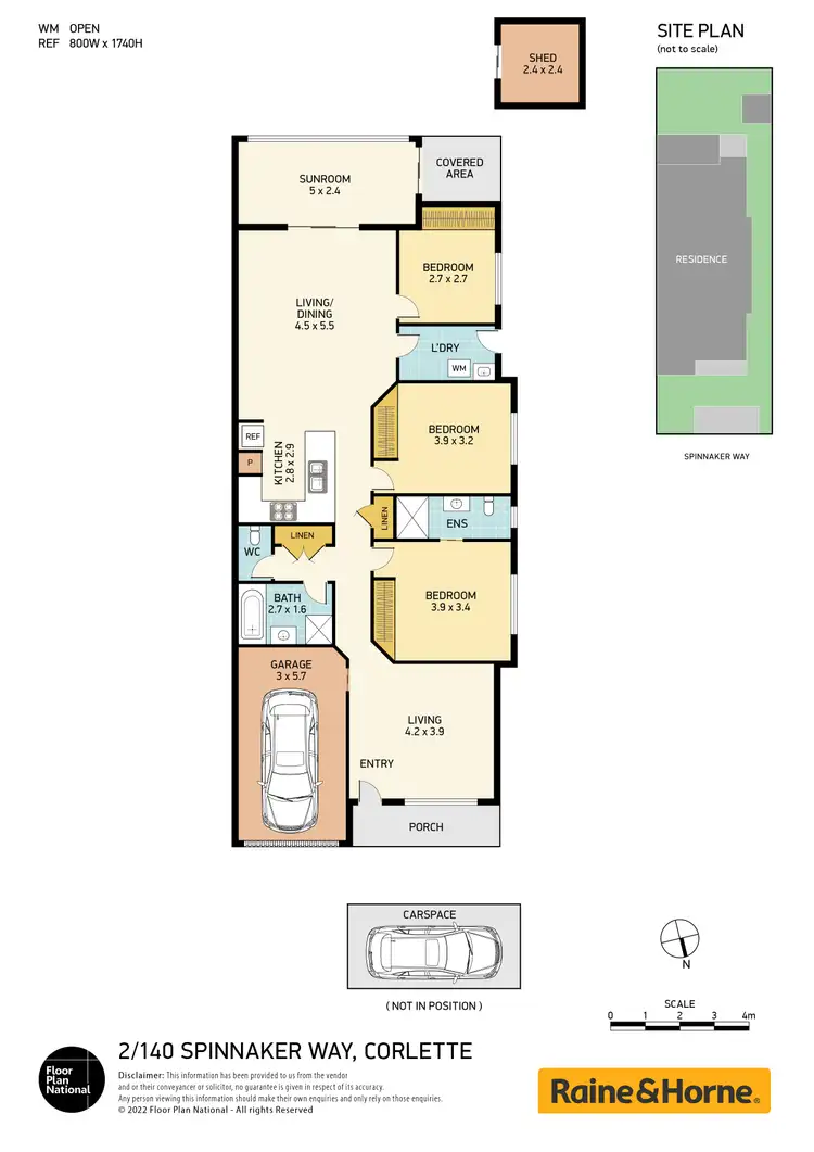 Floorplan of Homely semi-detached listing, 2/140 Spinnaker Way, Corlette NSW 2315