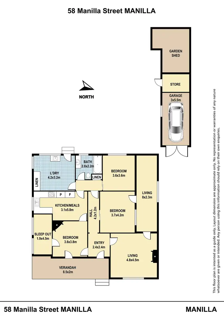 Floorplan of Homely house listing, 58 Manilla Street, Manilla NSW 2346