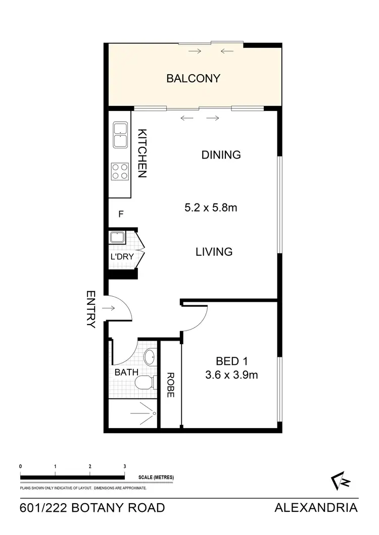 Floorplan of Homely apartment listing, B601/222 Botany Road, Alexandria NSW 2015