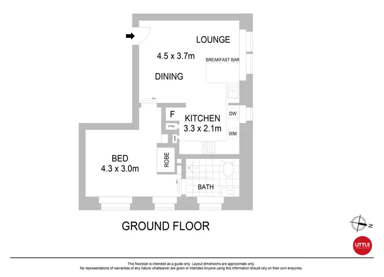 Floorplan of Homely apartment listing, 1/93 Ramsgate Avenue, North Bondi NSW 2026