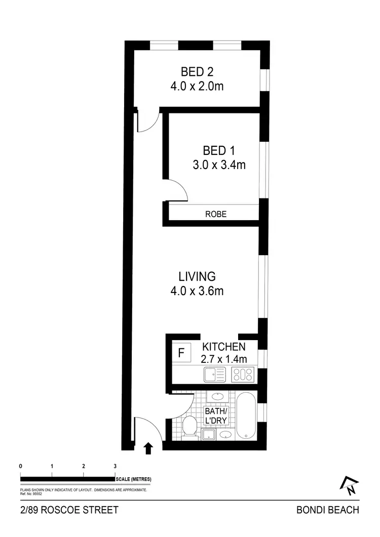 Floorplan of Homely apartment listing, 2/89 Roscoe Street, Bondi Beach NSW 2026