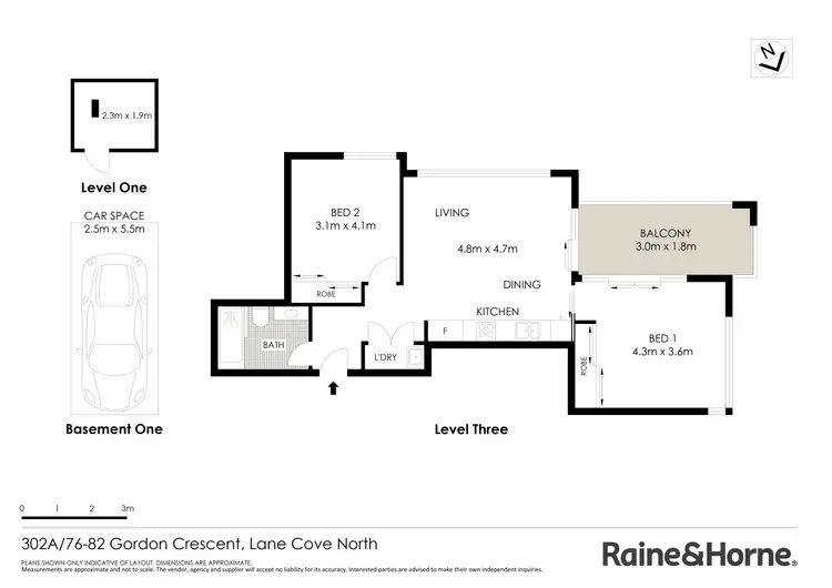 Floorplan of Homely apartment listing, 302A/76-82 Gordon Crescent, Lane Cove NSW 2066