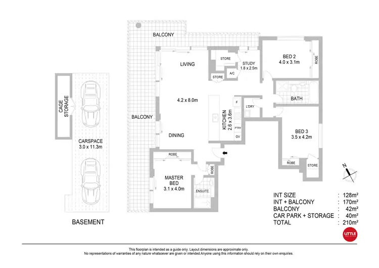 Floorplan of Homely apartment listing, 502/2 Duntroon Ave, St Leonards NSW 2065