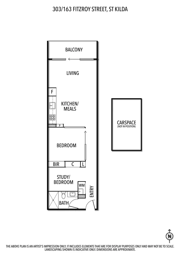 Floorplan of Homely apartment listing, 303/163 Fitzroy Street, St Kilda VIC 3182