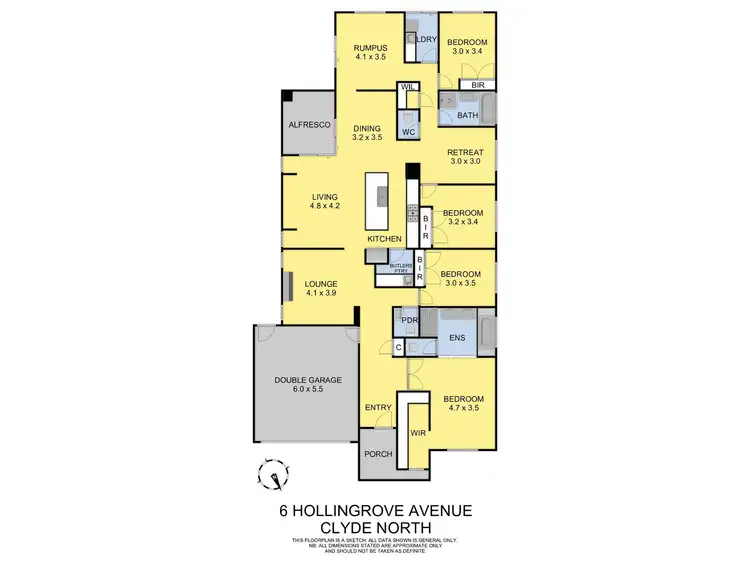 Floorplan of Homely house listing, 6 Hollingrove Avenue, Clyde North VIC 3978