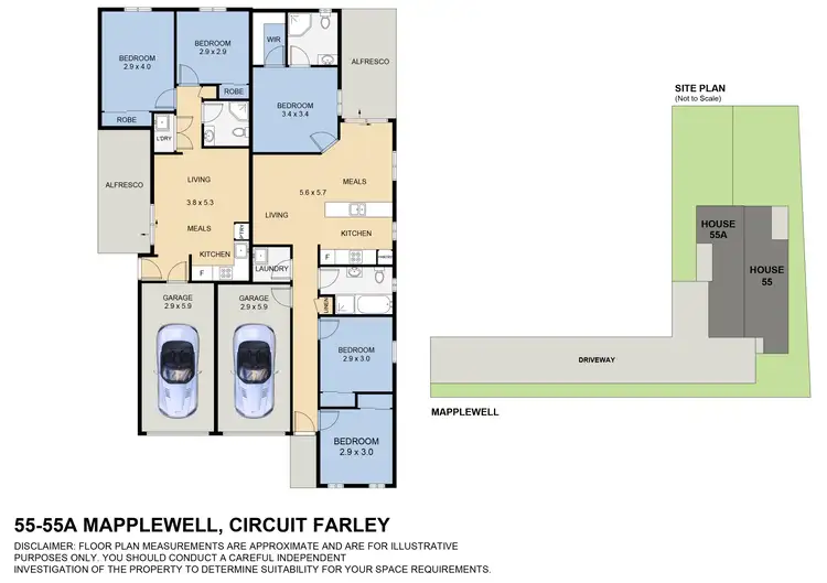 Floorplan of Homely house listing, 1 & 2/55 Mapplewell Circuit, Farley NSW 2320
