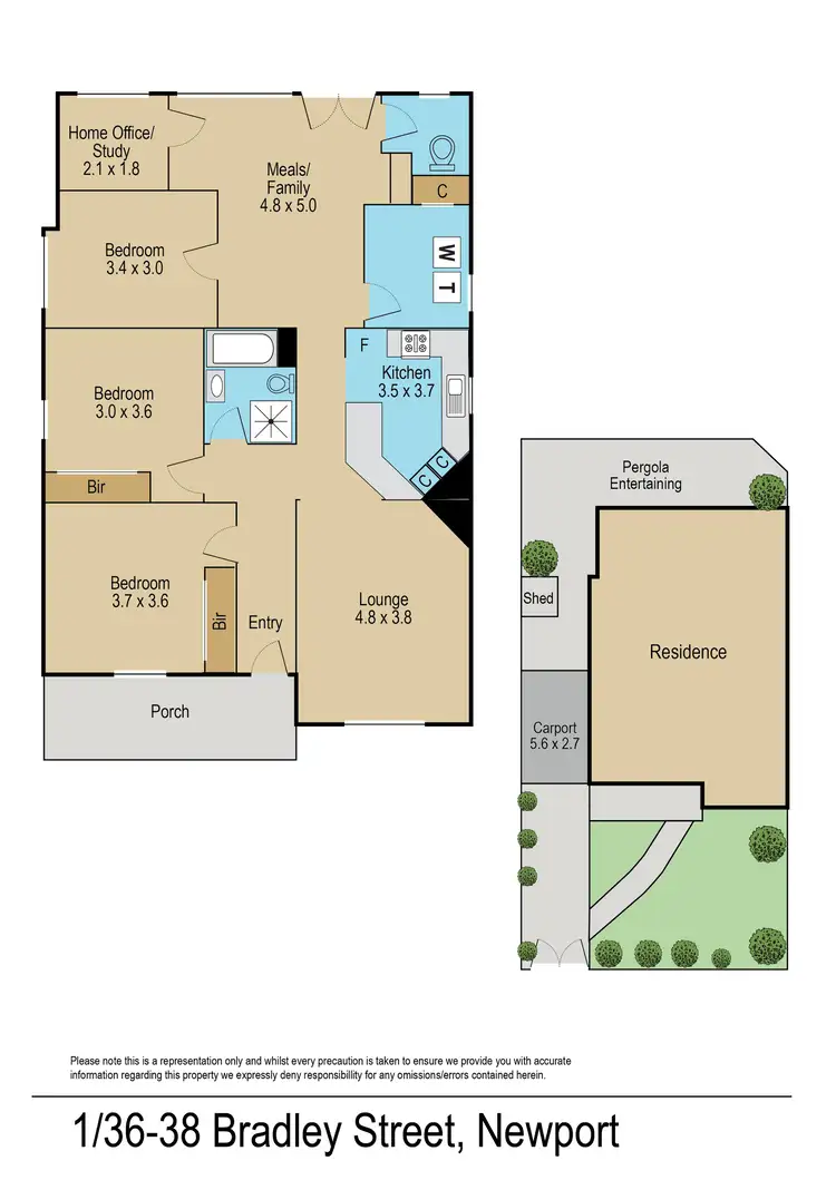 Floorplan of Homely house listing, 1/36-38 Bradley Street, Newport VIC 3015