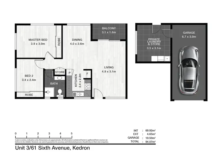 Floorplan of Homely unit listing, 3/61 Sixth Avenue, Kedron QLD 4031