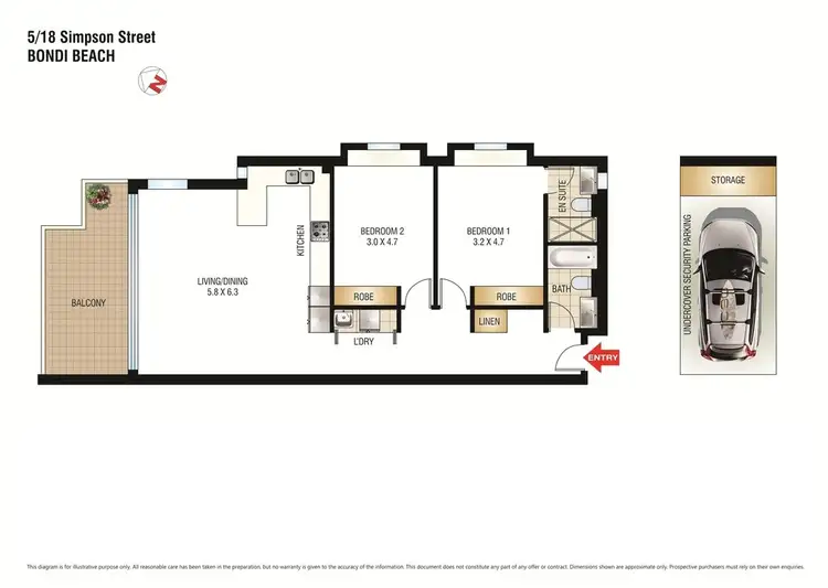 Floorplan of Homely apartment listing, 5/18 Simpson Street, Bondi Beach NSW 2026