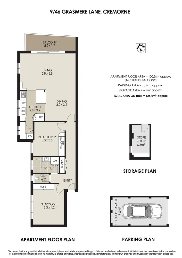 Floorplan of Homely apartment listing, 9/46 Grasmere Lane, Cremorne NSW 2090