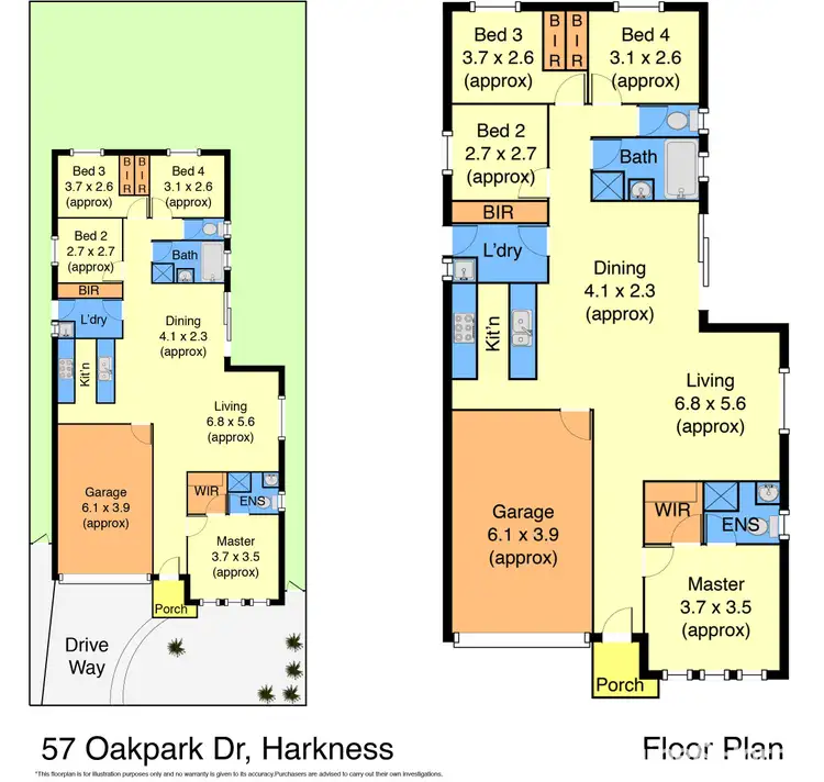 Floorplan of Homely house listing, 57 Oakpark Drive, Harkness VIC 3337