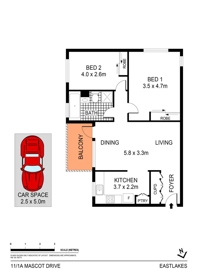 Floorplan of Homely apartment listing, 11/1A Mascot Drive, Eastlakes NSW 2018