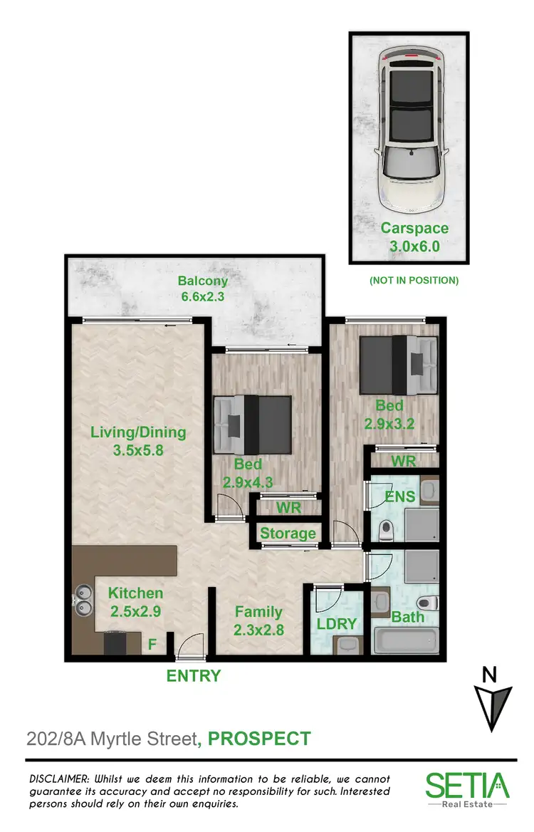 Floorplan of Homely unit listing, 202/8A Myrtle Street, Prospect NSW 2148