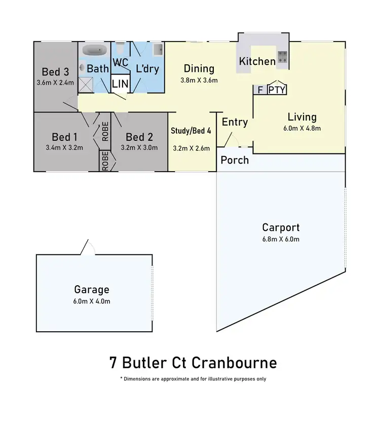 Floorplan of Homely house listing, 7 Butler Court, Cranbourne VIC 3977