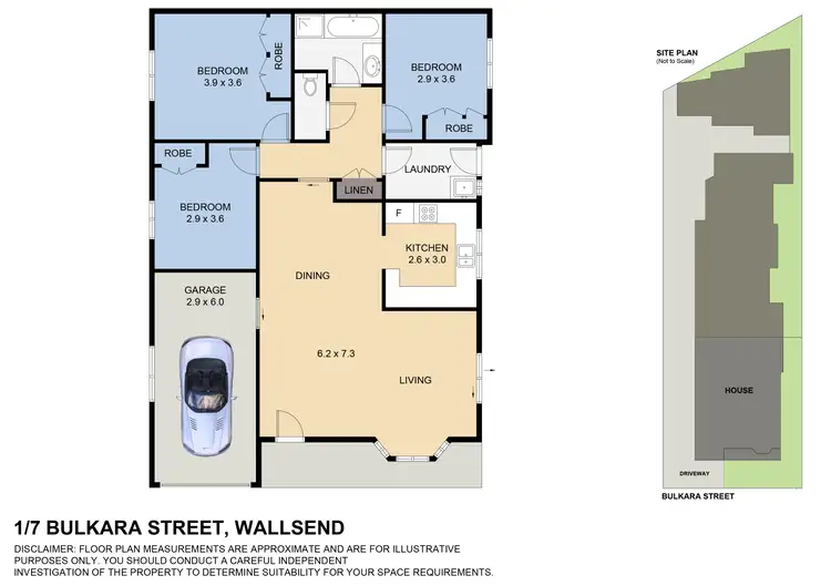 Floorplan of Homely unit listing, 1/7 Bulkara Street, Wallsend NSW 2287