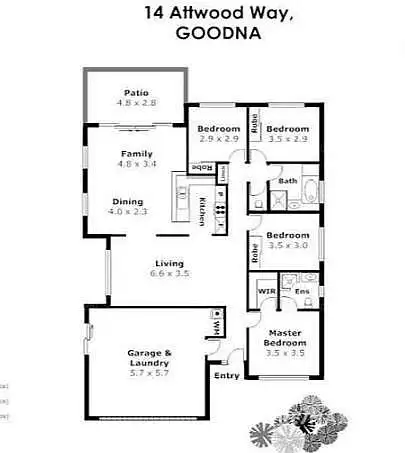 Floorplan of Homely house listing, 14 Attwood Way, Goodna QLD 4300