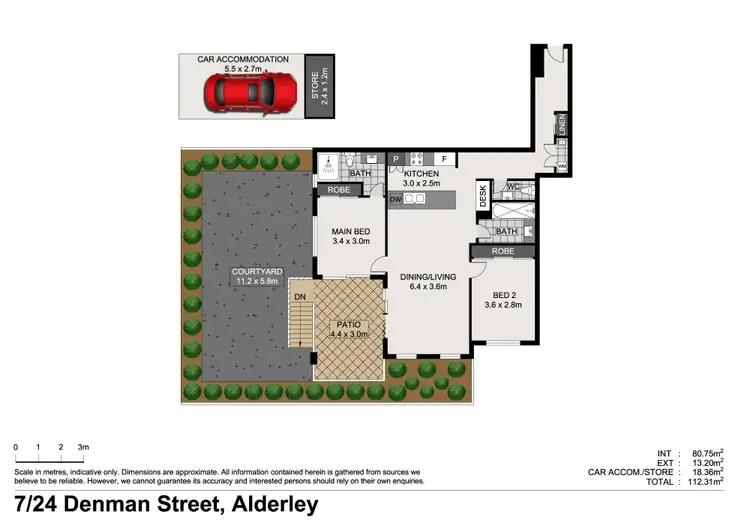 Floorplan of Homely apartment listing, 7/24 Denman Street, Alderley QLD 4051