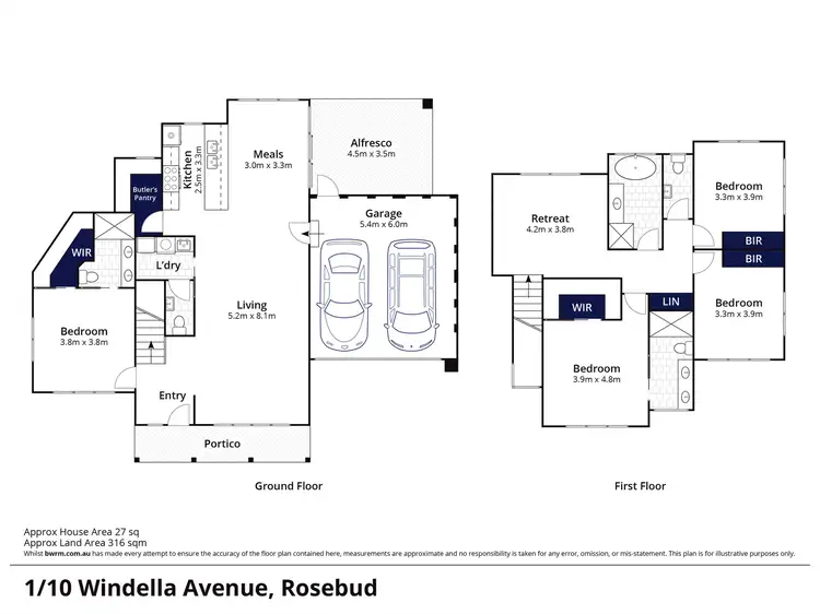Floorplan of Homely townhouse listing, 3/10 Windella Avenue, Rosebud VIC 3939