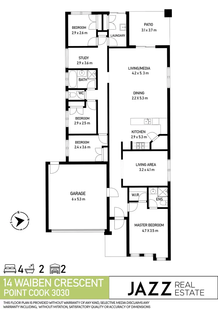Floorplan of Homely house listing, 14 Waiben Crescent, Point Cook VIC 3030