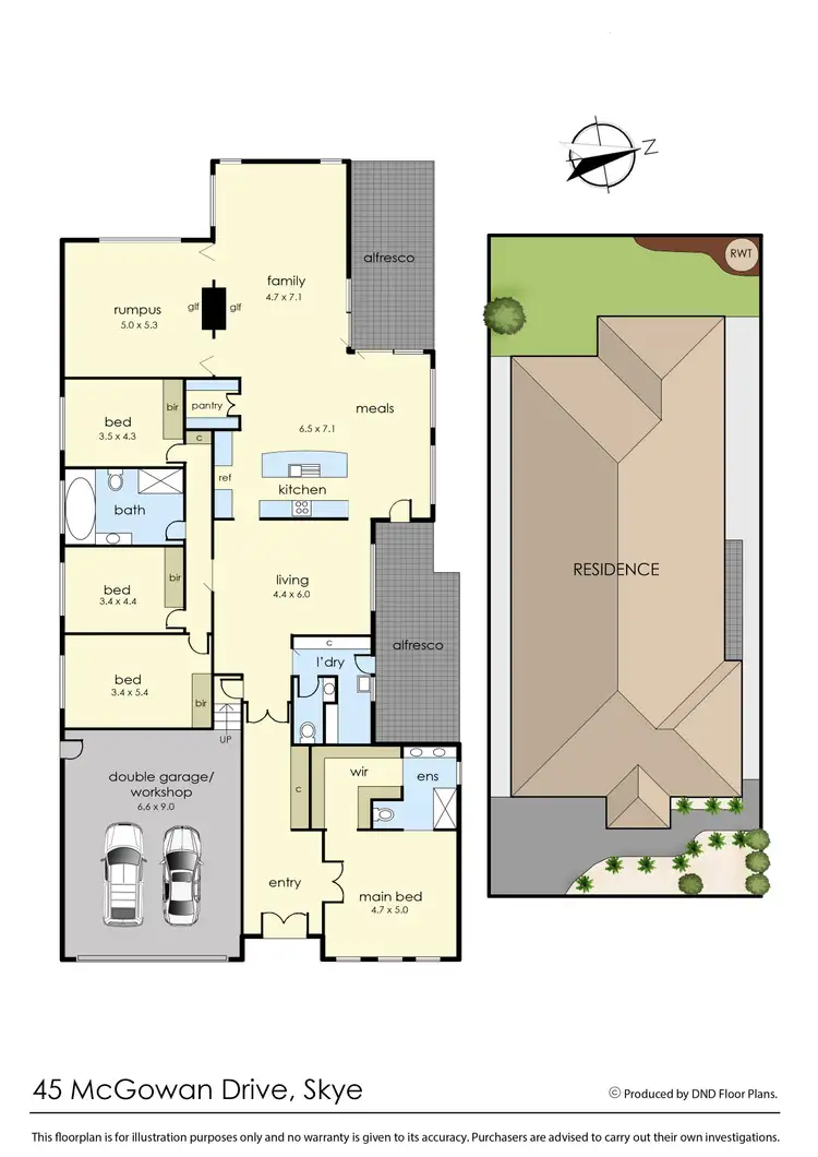 Floorplan of Homely house listing, 45 McGowan Drive, Skye VIC 3977