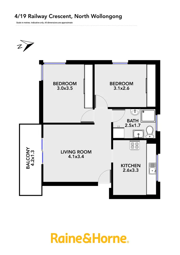 Floorplan of Homely apartment listing, 4/19 Railway Crescent, North Wollongong NSW 2500