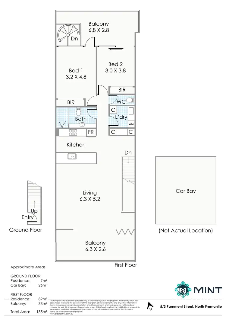 Floorplan of Homely apartment listing, 5/3 Pamment Street, North Fremantle WA 6159