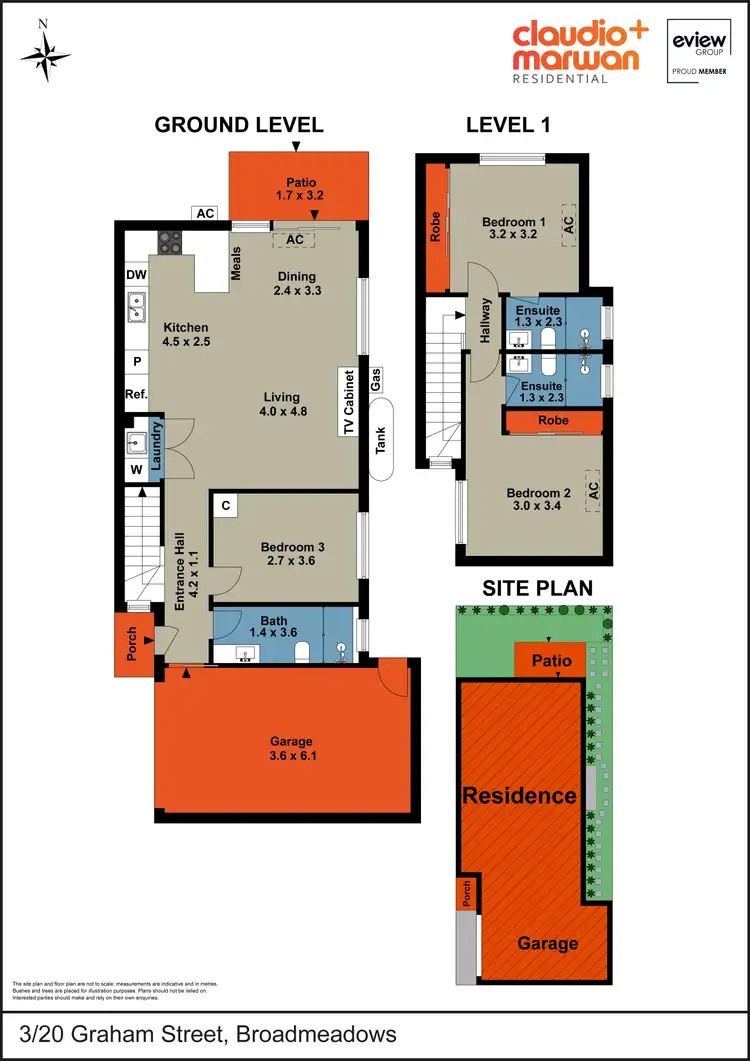 Floorplan of Homely townhouse listing, 3/20 Graham Street, Broadmeadows VIC 3047