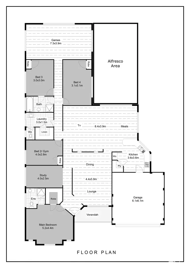 Floorplan of Homely house listing, 8 Allwood Avenue, Hilbert WA 6112