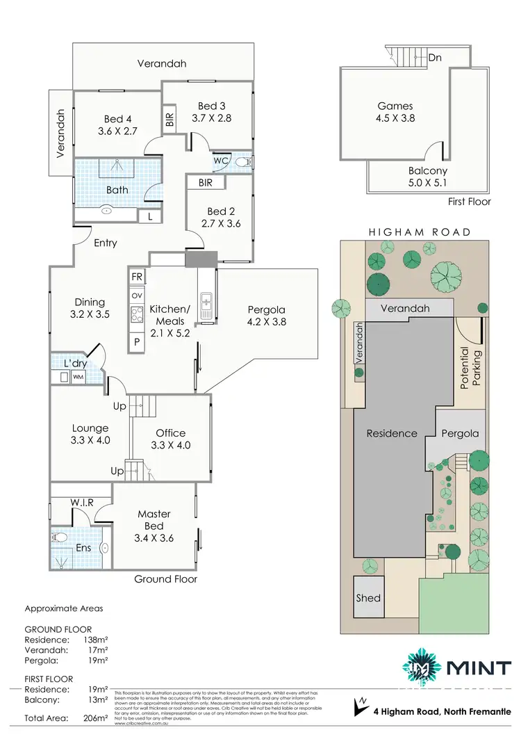 Floorplan of Homely house listing, 4 Higham Road, North Fremantle WA 6159