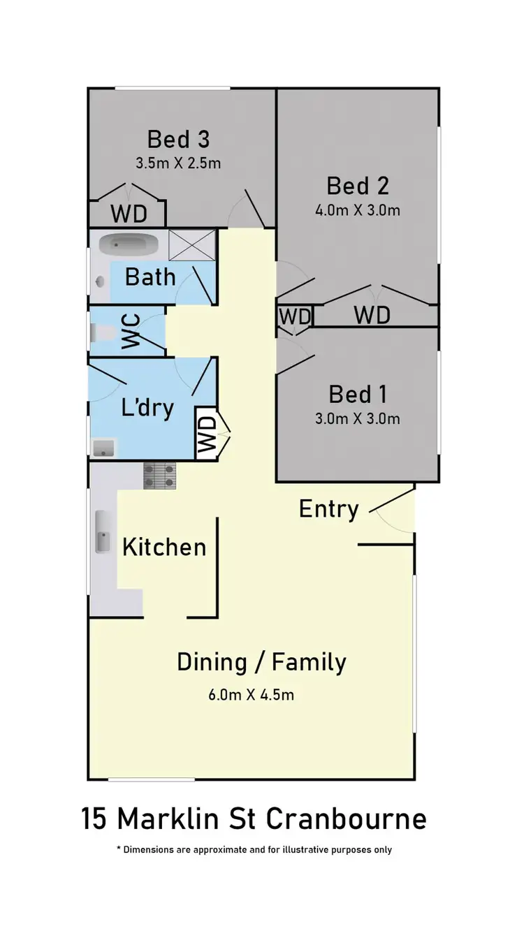 Floorplan of Homely house listing, 15 Marklin Street, Cranbourne VIC 3977