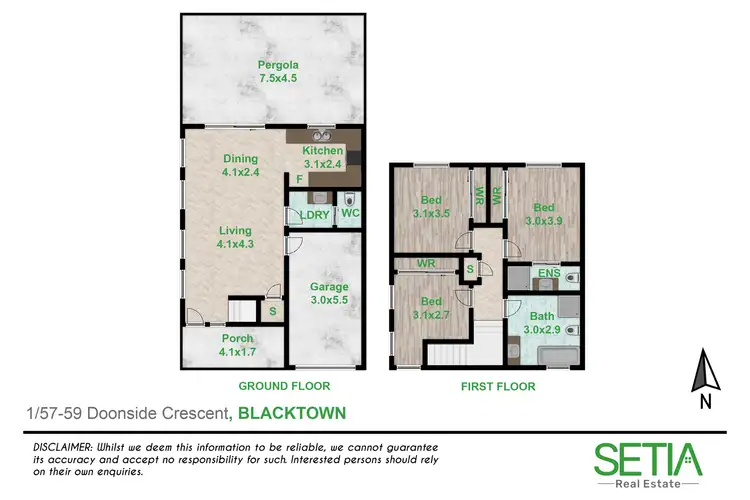 Floorplan of Homely townhouse listing, 1/57-59 Doonside Crescent, Blacktown NSW 2148