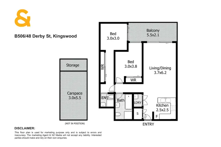Floorplan of Homely apartment listing, B506/46-58 Derby Street, Kingswood NSW 2747