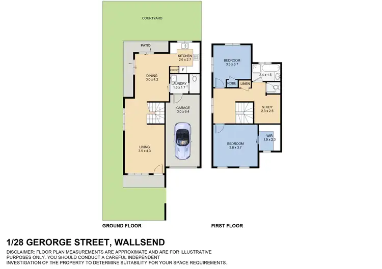 Floorplan of Homely townhouse listing, 1/28 George Street, Wallsend NSW 2287