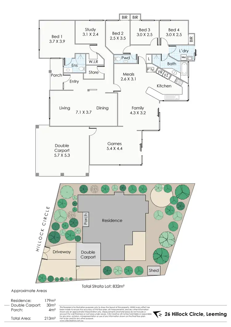 Floorplan of Homely house listing, 26 Hillock Circle, Leeming WA 6149