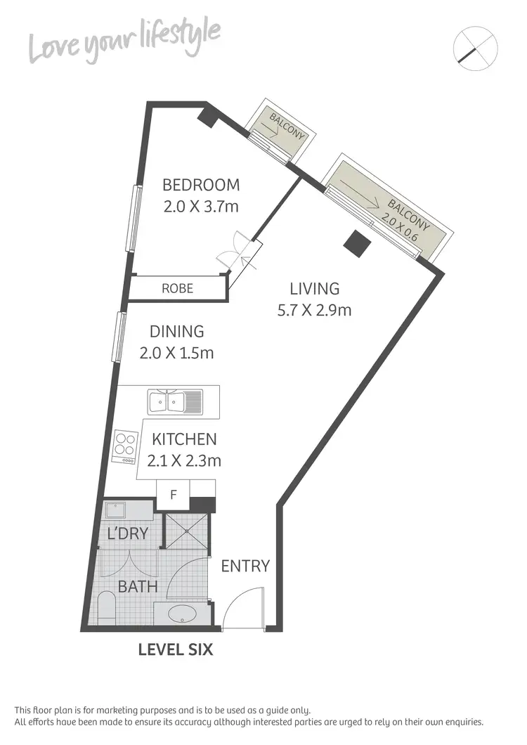 Floorplan of Homely apartment listing, 607/71-75 Regent Street, Chippendale NSW 2008