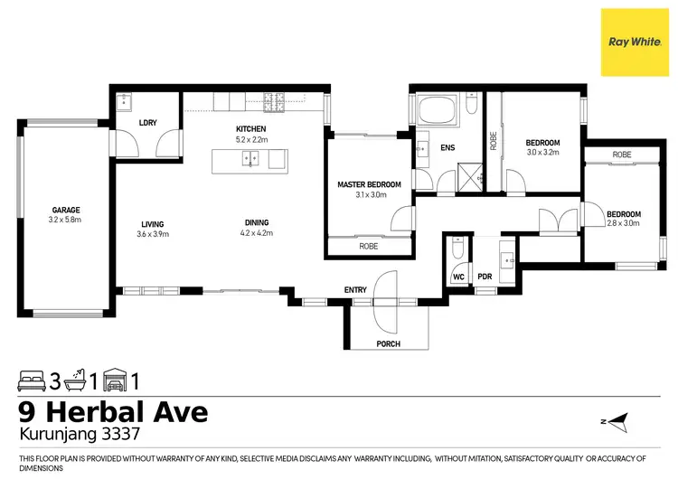 Floorplan of Homely house listing, 9 Herbal Avenue, Kurunjang VIC 3337