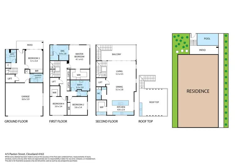 Floorplan of Homely townhouse listing, 4/5 Paxton Street, Cleveland QLD 4163