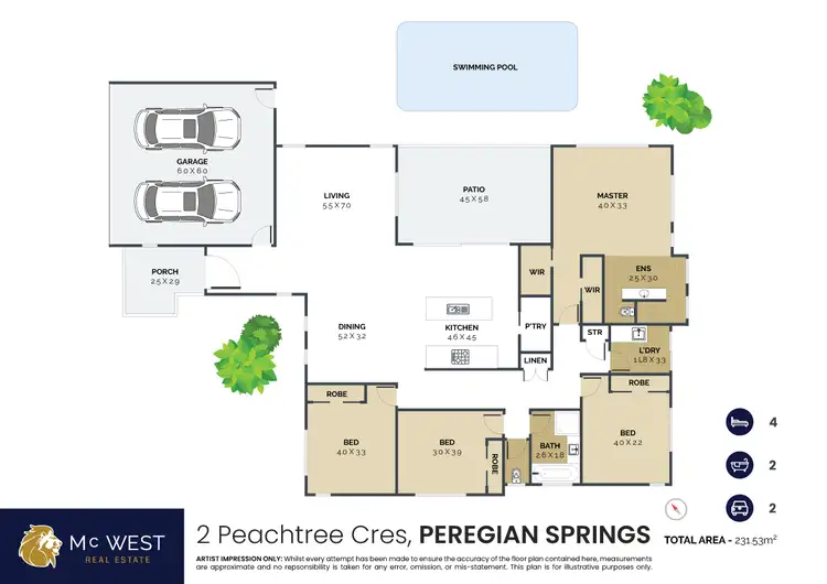 Floorplan of Homely house listing, 2 Peachtree Crescent, Peregian Springs QLD 4573
