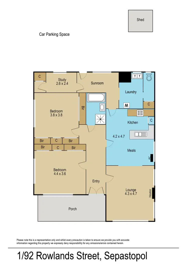 Floorplan of Homely house listing, 1/92 Rowlands Street, Sebastopol VIC 3356
