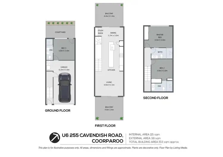 Floorplan of Homely townhouse listing, 6/255 Cavendish Road, Coorparoo QLD 4151